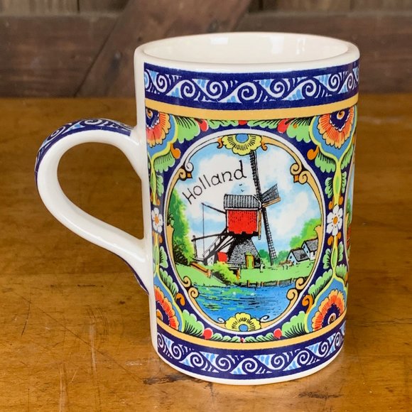 Vtg Agro Delfts Poly Holland Windmill Mug - Picture 4 of 11
